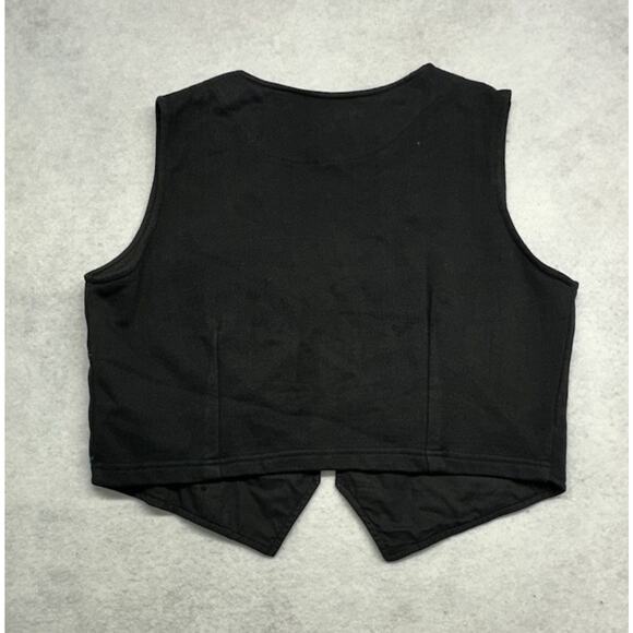 Jou Jou Vintage Womens Vest Patchwork Embroidered Folklore Black - Picture 7 of 7